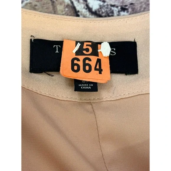 Talbots Silk Skirt 8P Petite Blush 3D Floral Rosette Hem Romantic Cottagecore - Picture 6 of 16